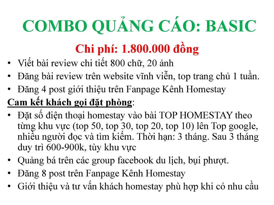 Kenhhomestay.com – Chuyên trang quảng cáo homestay đầu tiên tại Việt Nam